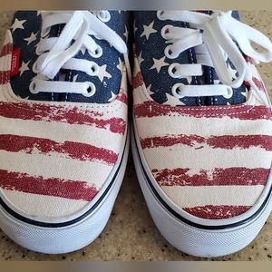 Vans Authentic Mens American Flag Sneakers Retail 89.99